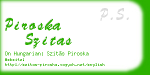 piroska szitas business card
